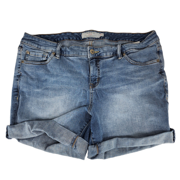 torrid Pants - Torrid Jean Shorts sz 20 Women Medium Blue Roll Hem  Stretch Beach Travel Comfy